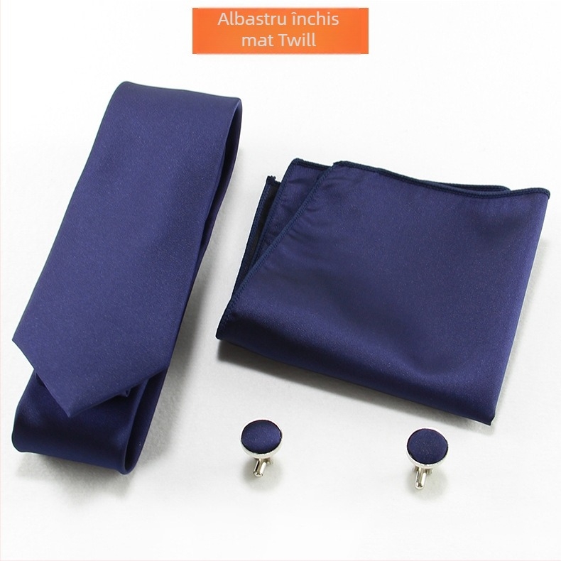 Set cravată și batistă pentru bărbați — țesătură Jacquard, poliester, unisex, stil lejer