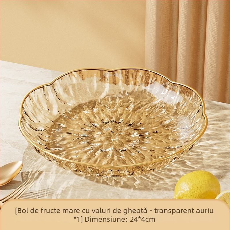 Farfurie pentru fructe cu textură ciocănită, dimensiuni multiple, din plastic – rezistentă la căderi, lux ușor