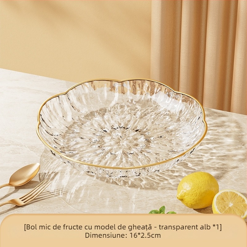 Farfurie pentru fructe cu textură ciocănită, dimensiuni multiple, din plastic – rezistentă la căderi, lux ușor