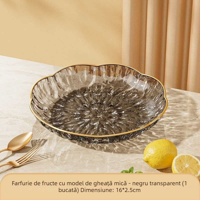 Farfurie pentru fructe cu textură ciocănită, dimensiuni multiple, din plastic – rezistentă la căderi, lux ușor