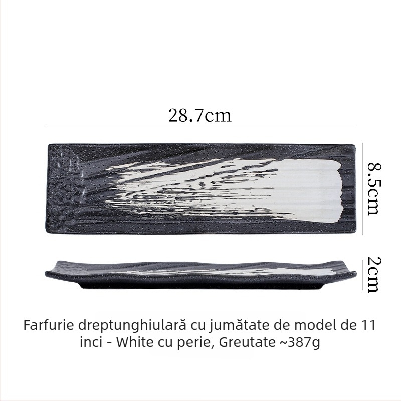Farfurie din porțelan pentru sushi și sashimi (Material: porțelan; Stil: lux ușor și retro; Utilizare: echipament pentru restaurant)