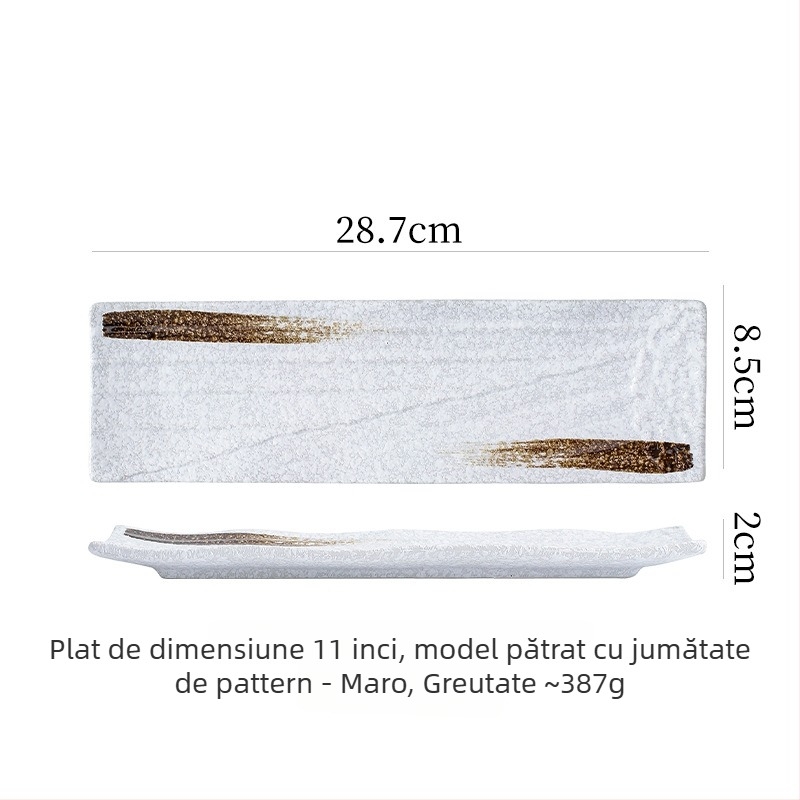 Farfurie din porțelan pentru sushi și sashimi (Material: porțelan; Stil: lux ușor și retro; Utilizare: echipament pentru restaurant)