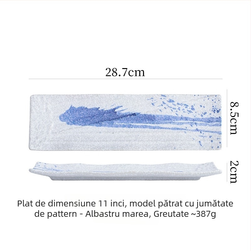 Farfurie din porțelan pentru sushi și sashimi (Material: porțelan; Stil: lux ușor și retro; Utilizare: echipament pentru restaurant)