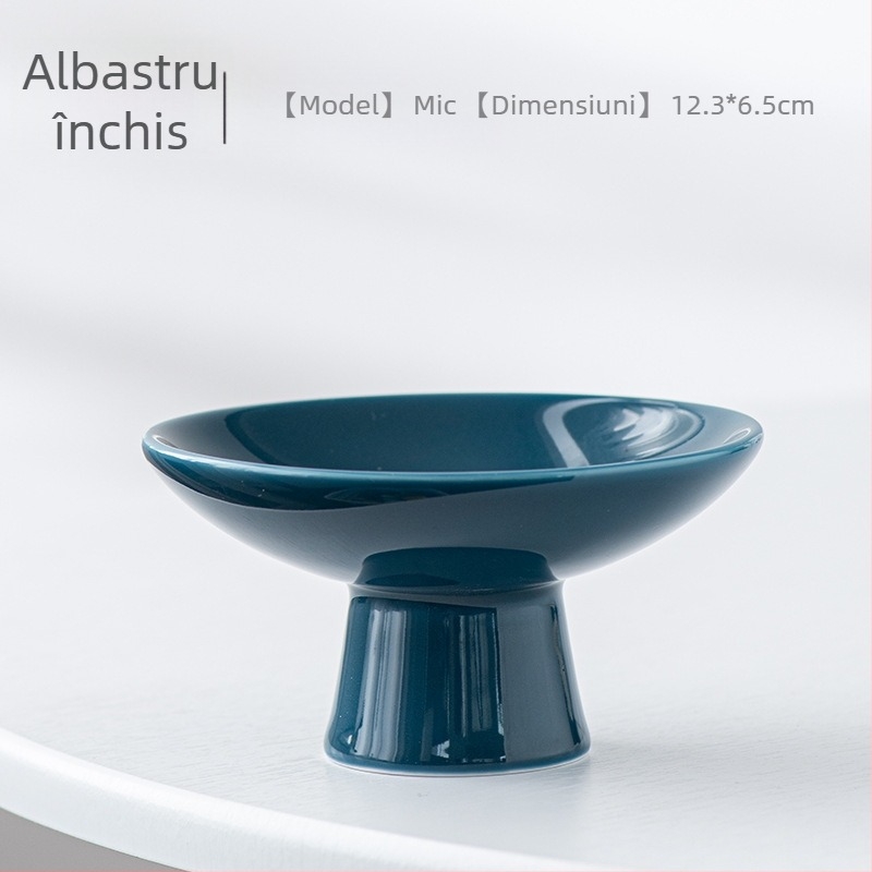 Farfurie de fructe din porțelan cu picior înalt – glazură Celadon, Porcelain Cloud Pavilion