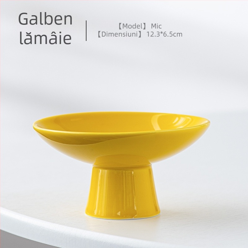 Farfurie de fructe din porțelan cu picior înalt – glazură Celadon, Porcelain Cloud Pavilion