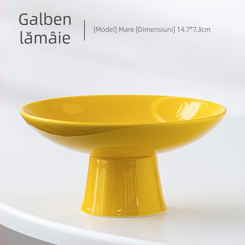 Farfurie de fructe din porțelan cu picior înalt – glazură Celadon, Porcelain Cloud Pavilion