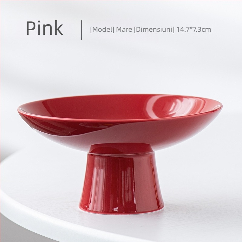 Farfurie de fructe din porțelan cu picior înalt – glazură Celadon, Porcelain Cloud Pavilion