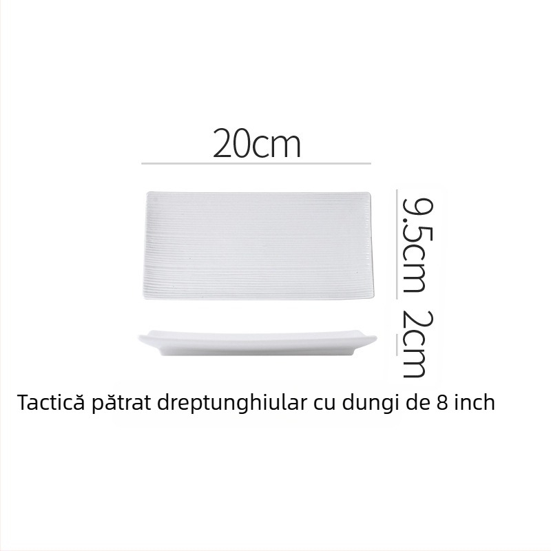 Farfurie plată din porțelan, formă neregulată, stil modern minimalist, potrivită pentru microunde