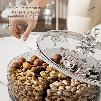 Farfurie de fructe din plastic pentru uz casnic, stil luxos ușor, design light luxury și retro, lansat în 2024