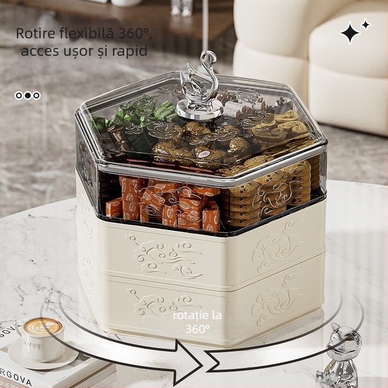 Farfurie de fructe din plastic pentru uz casnic, stil luxos ușor, design light luxury și retro, lansat în 2024