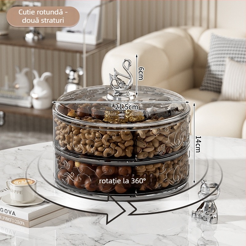 Farfurie de fructe din plastic pentru uz casnic, stil luxos ușor, design light luxury și retro, lansat în 2024