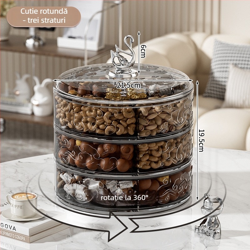 Farfurie de fructe din plastic pentru uz casnic, stil luxos ușor, design light luxury și retro, lansat în 2024