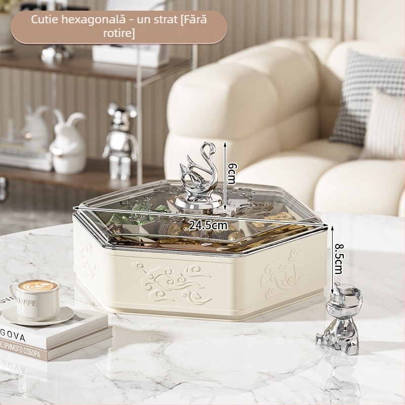 Farfurie de fructe din plastic pentru uz casnic, stil luxos ușor, design light luxury și retro, lansat în 2024