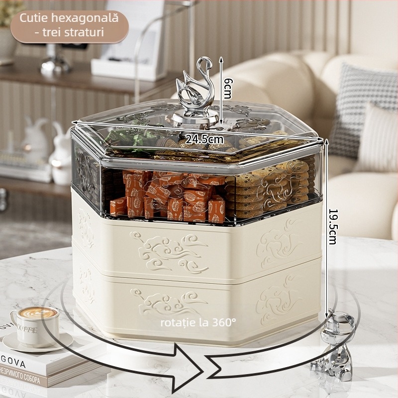 Farfurie de fructe din plastic pentru uz casnic, stil luxos ușor, design light luxury și retro, lansat în 2024