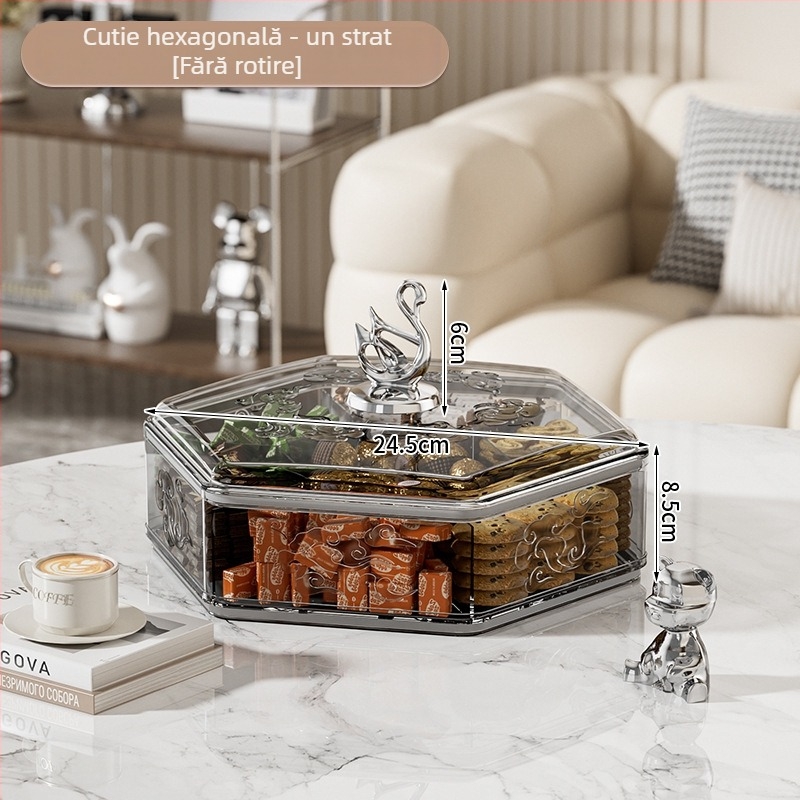 Farfurie de fructe din plastic pentru uz casnic, stil luxos ușor, design light luxury și retro, lansat în 2024