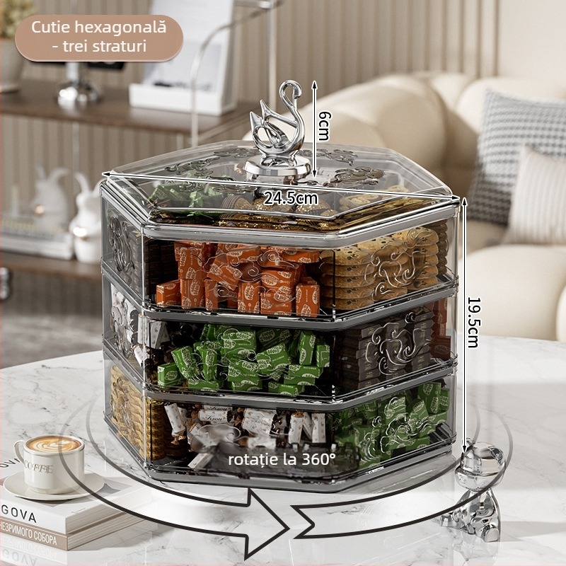 Farfurie de fructe din plastic pentru uz casnic, stil luxos ușor, design light luxury și retro, lansat în 2024