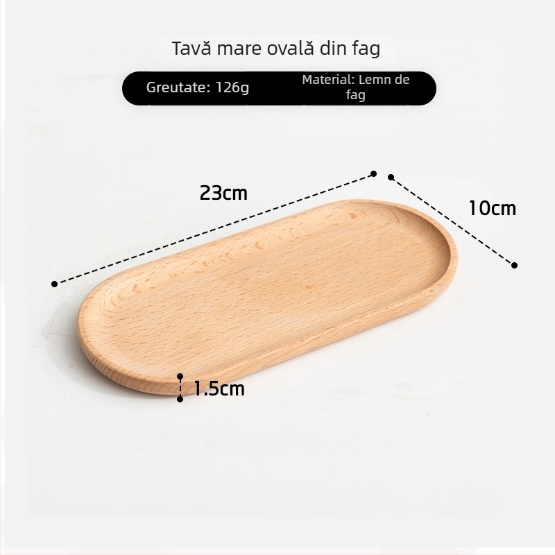 Farfurie pătrată din lemn cu finisaj lucios ceră-ulei — stil modern minimalist, culoare solidă