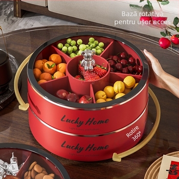 Farfurie de fructe, material ABS, stil modern simplu, model gravat, lansat în 2025.