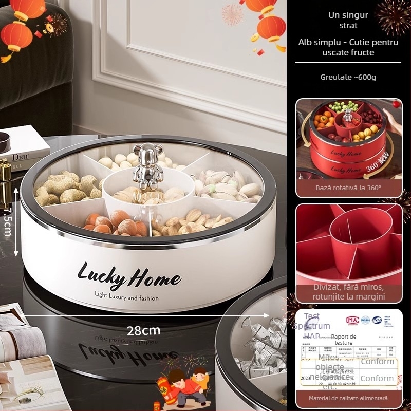 Farfurie de fructe, material ABS, stil modern simplu, model gravat, lansat în 2025.