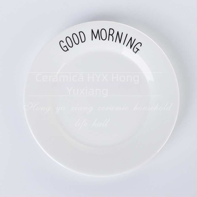 Farfurie din porțelan – Inspirație nordică, rotundă, pentru mese, paste și fructe, compatibilă cu microunde, finisaj glazurat