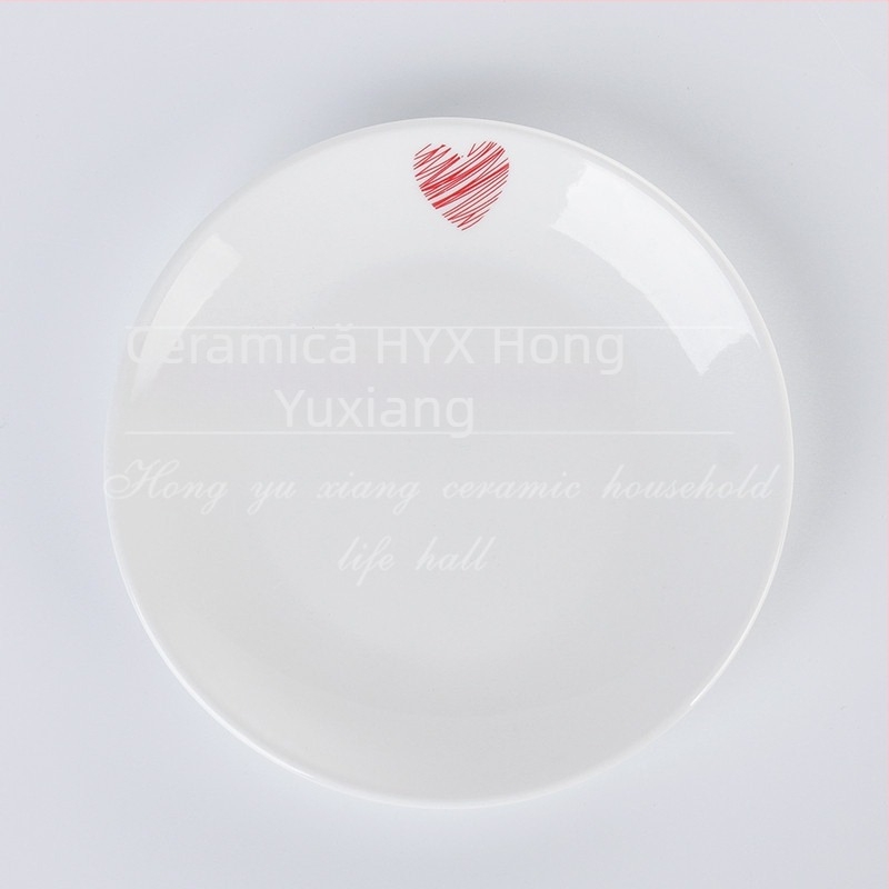 Farfurie din porțelan – Inspirație nordică, rotundă, pentru mese, paste și fructe, compatibilă cu microunde, finisaj glazurat