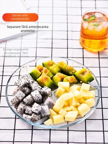 Tavă de fructe din sticlă, stil european simplu, platou de servire pentru fructe și gustări pentru sufragerie