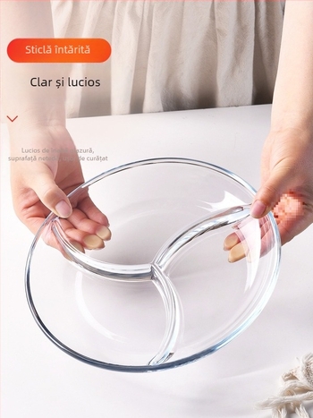 Tavă de fructe din sticlă, stil european simplu, platou de servire pentru fructe și gustări pentru sufragerie