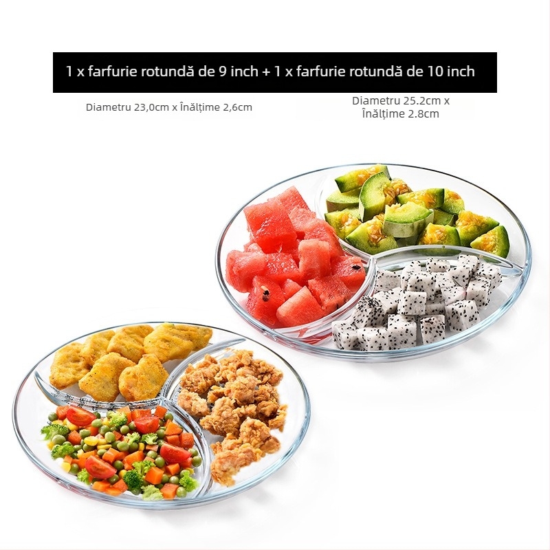 Tavă de fructe din sticlă, stil european simplu, platou de servire pentru fructe și gustări pentru sufragerie