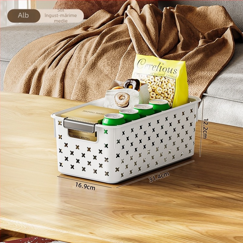 Chuanhang Coș de depozitare pentru birou 601 PP, 1 bucată, potrivit pentru papetărie, cosmetice și bijuterii, gustări