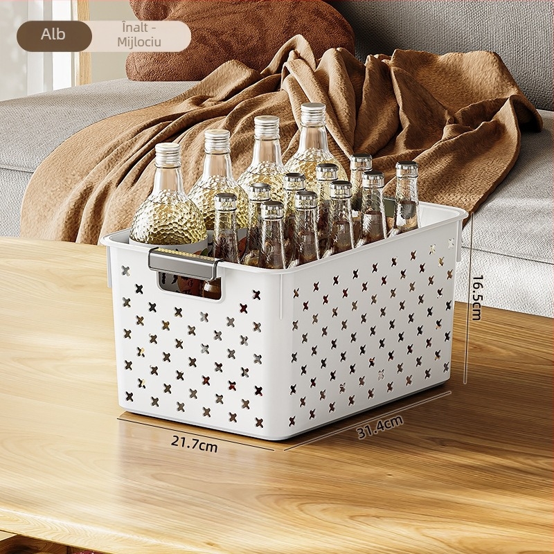 Chuanhang Coș de depozitare pentru birou 601 PP, 1 bucată, potrivit pentru papetărie, cosmetice și bijuterii, gustări