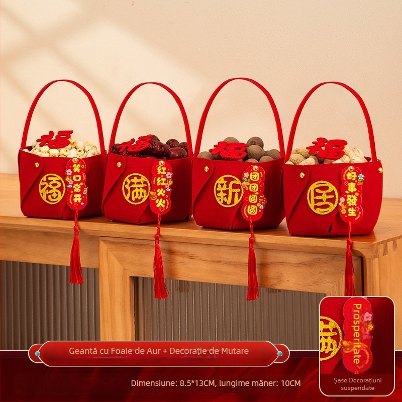 Set decorativ pentru casa nouă — din material textil, ambalare în pungă PP, Rabbit Walker, gata de cadou