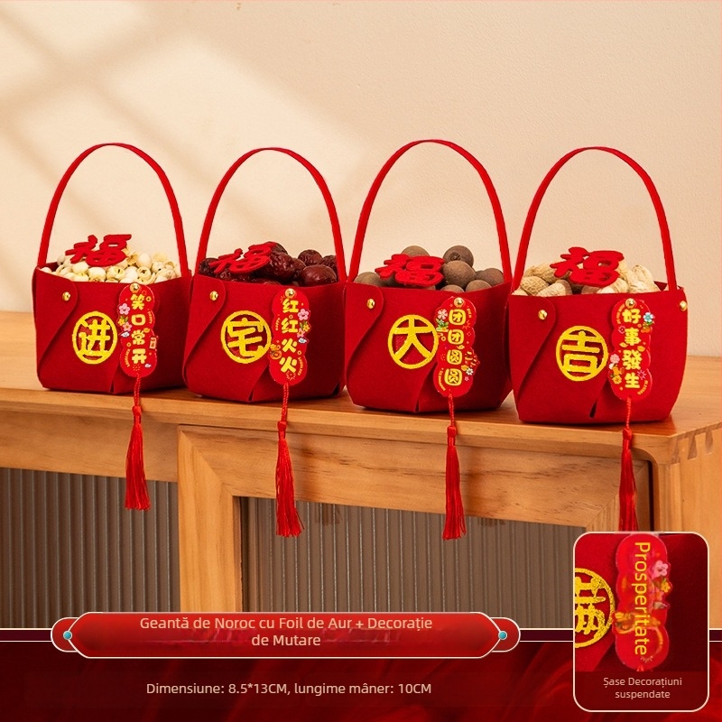 Set decorativ pentru casa nouă — din material textil, ambalare în pungă PP, Rabbit Walker, gata de cadou