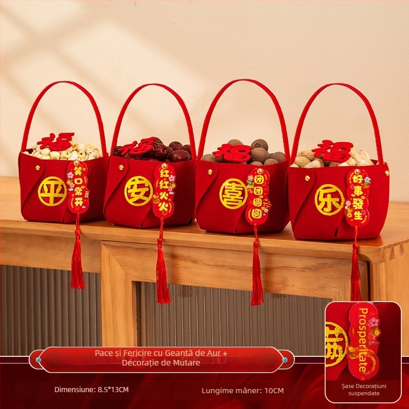 Set decorativ pentru casa nouă — din material textil, ambalare în pungă PP, Rabbit Walker, gata de cadou