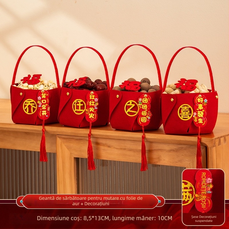 Set decorativ pentru casa nouă — din material textil, ambalare în pungă PP, Rabbit Walker, gata de cadou