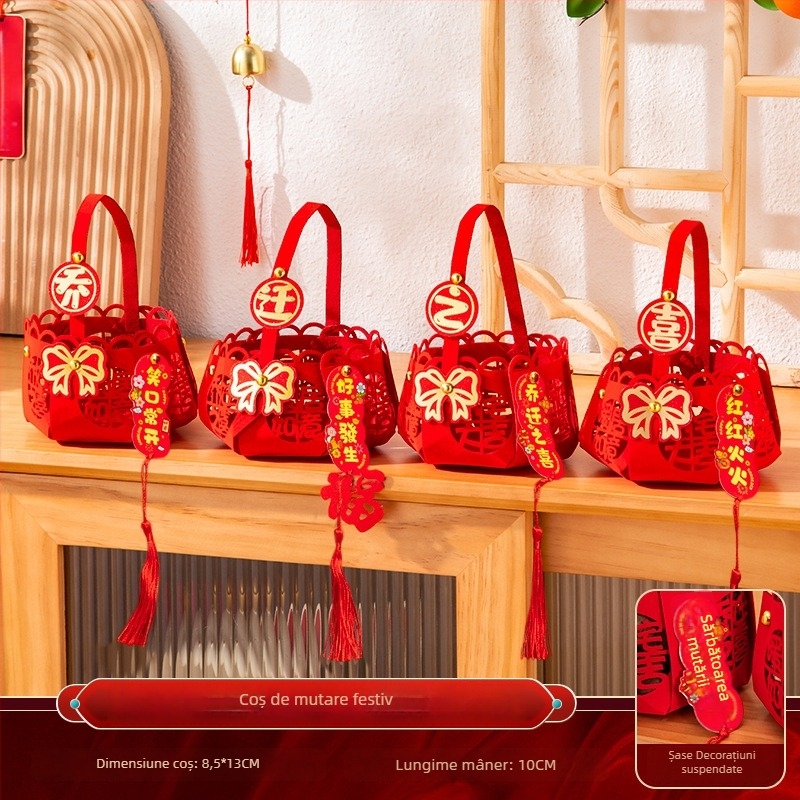 Set decorativ pentru casa nouă — din material textil, ambalare în pungă PP, Rabbit Walker, gata de cadou