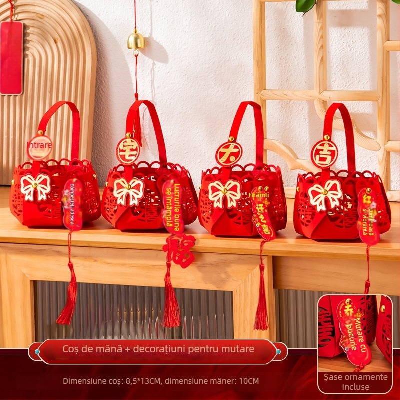 Set decorativ pentru casa nouă — din material textil, ambalare în pungă PP, Rabbit Walker, gata de cadou