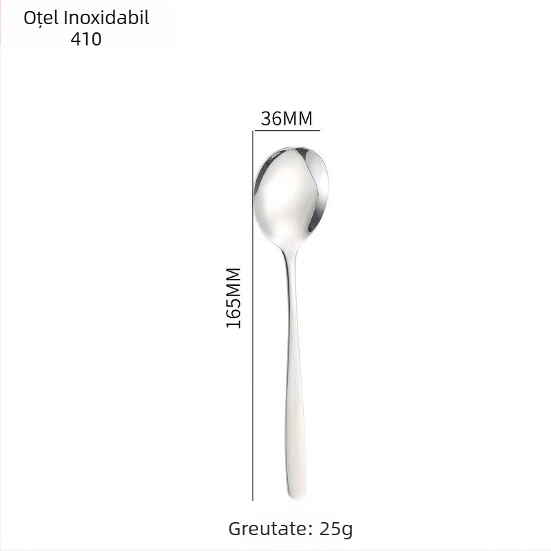 Set tacâmuri din oțel inoxidabil 304, stil coreean, finisaj oglindit, posibilitatea personalizării logotipului