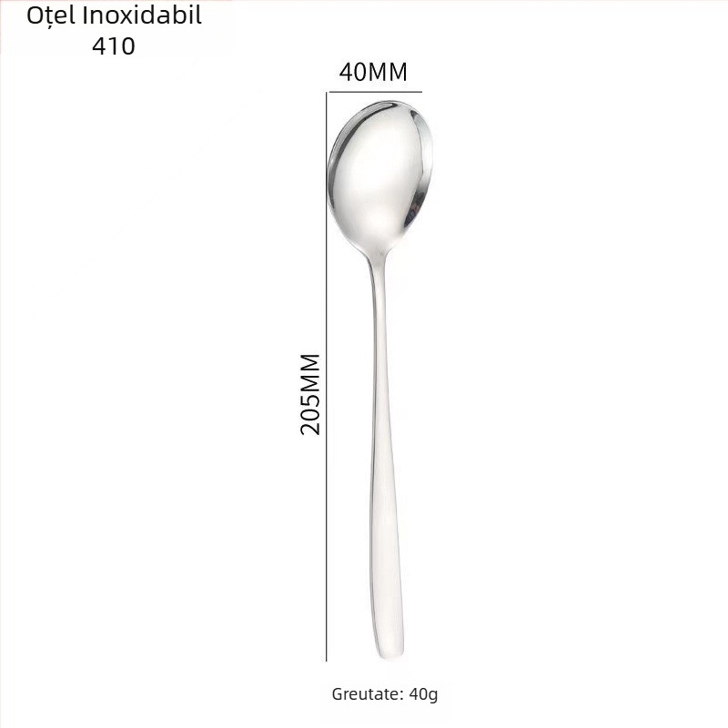 Set tacâmuri din oțel inoxidabil 304, stil coreean, finisaj oglindit, posibilitatea personalizării logotipului