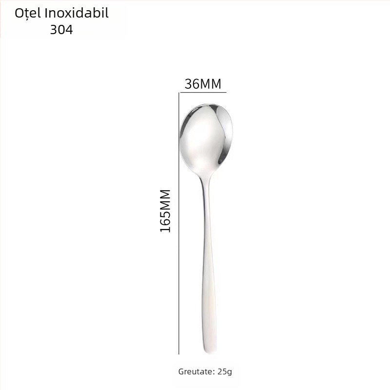 Set tacâmuri din oțel inoxidabil 304, stil coreean, finisaj oglindit, posibilitatea personalizării logotipului