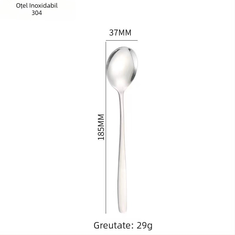Set tacâmuri din oțel inoxidabil 304, stil coreean, finisaj oglindit, posibilitatea personalizării logotipului