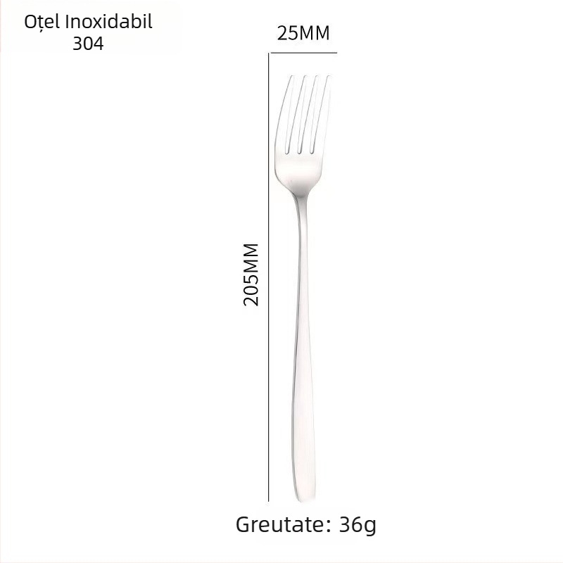Set tacâmuri din oțel inoxidabil 304, stil coreean, finisaj oglindit, posibilitatea personalizării logotipului