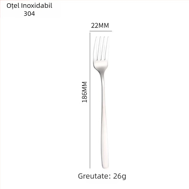 Set tacâmuri din oțel inoxidabil 304, stil coreean, finisaj oglindit, posibilitatea personalizării logotipului