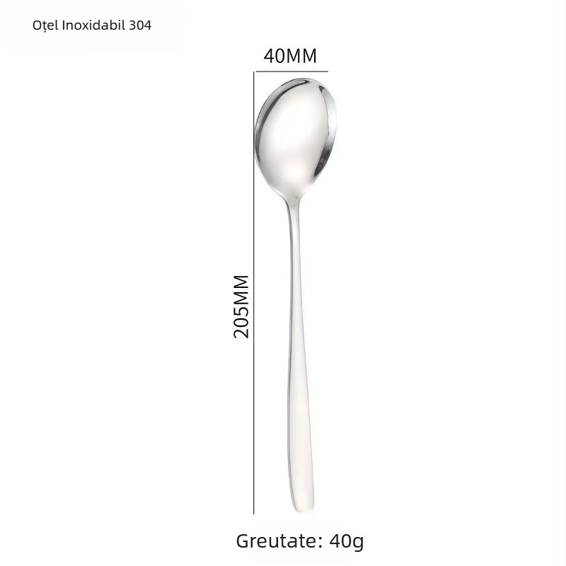 Set tacâmuri din oțel inoxidabil 304, stil coreean, finisaj oglindit, posibilitatea personalizării logotipului