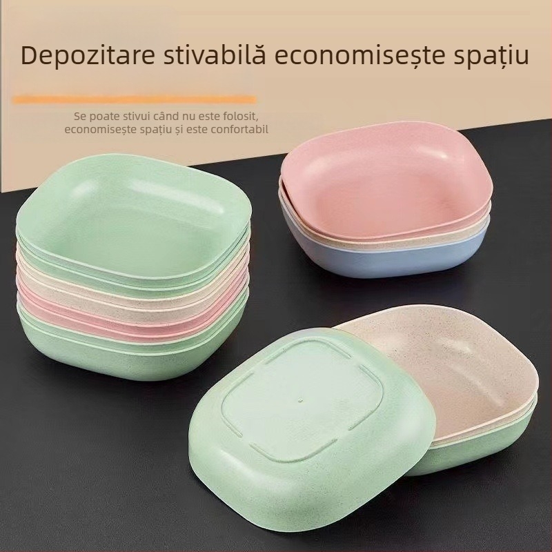 Farfurie din plastic pentru gustări, formă neregulată, model solid, stil modern minimalist; potrivită pentru mâncare, cafea, ceai