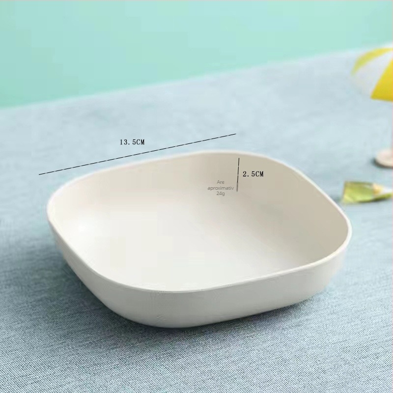 Farfurie din plastic pentru gustări, formă neregulată, model solid, stil modern minimalist; potrivită pentru mâncare, cafea, ceai