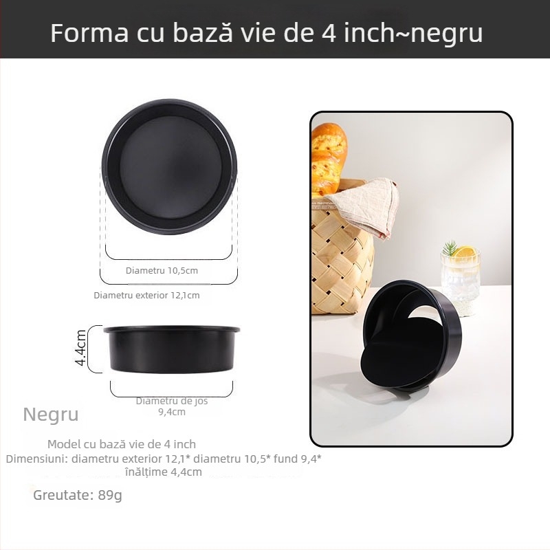 Formă rotundă pentru chec chiffon cu fund detașabil, din oțel carbon, antiaderent, mai multe dimensiuni