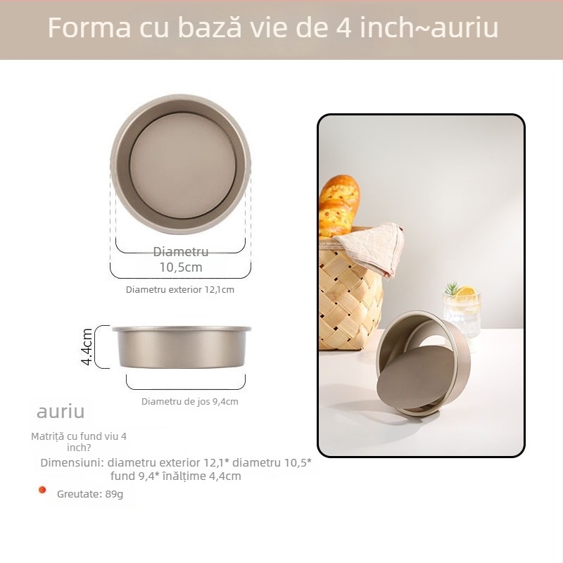 Formă rotundă pentru chec chiffon cu fund detașabil, din oțel carbon, antiaderent, mai multe dimensiuni