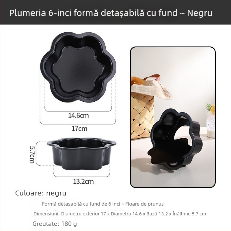 Formă rotundă pentru chec chiffon cu fund detașabil, din oțel carbon, antiaderent, mai multe dimensiuni