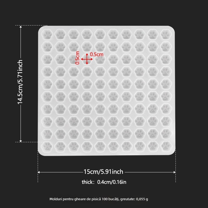Fat yaya Formă de copt din silicon — Pătrată, Pentru cercei
