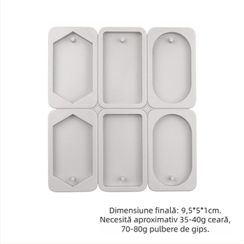 Formă din silicon pentru ceară aromatizată — formă neregulată, set cu șase verigi rotunde și inimă, matriță pentru etichete din ipsos